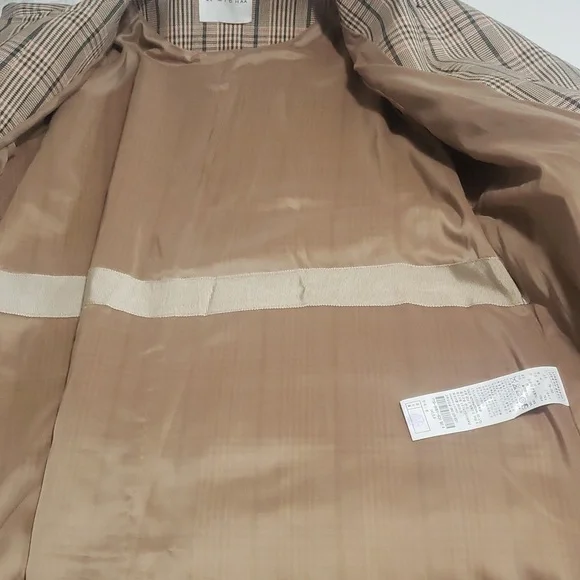 MICHAA Plaid Trench Coat NWOT